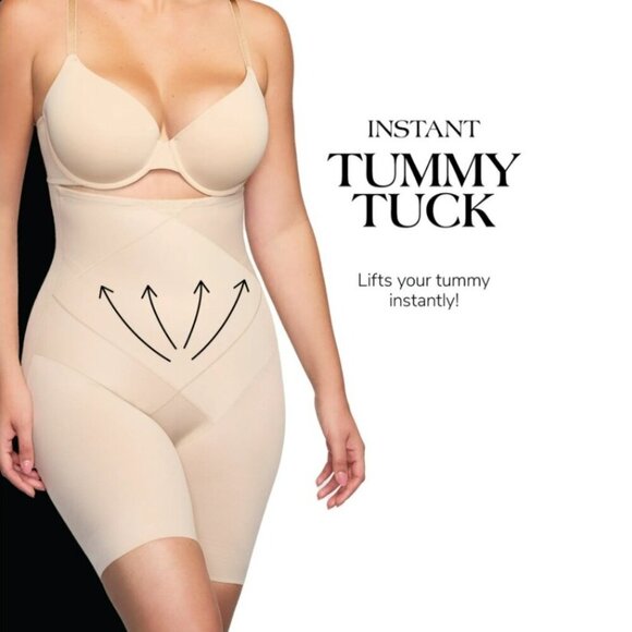NWT Cupid Black Women's Tummy Tuck Boyshort Bodysuit - Picture 5 of 7